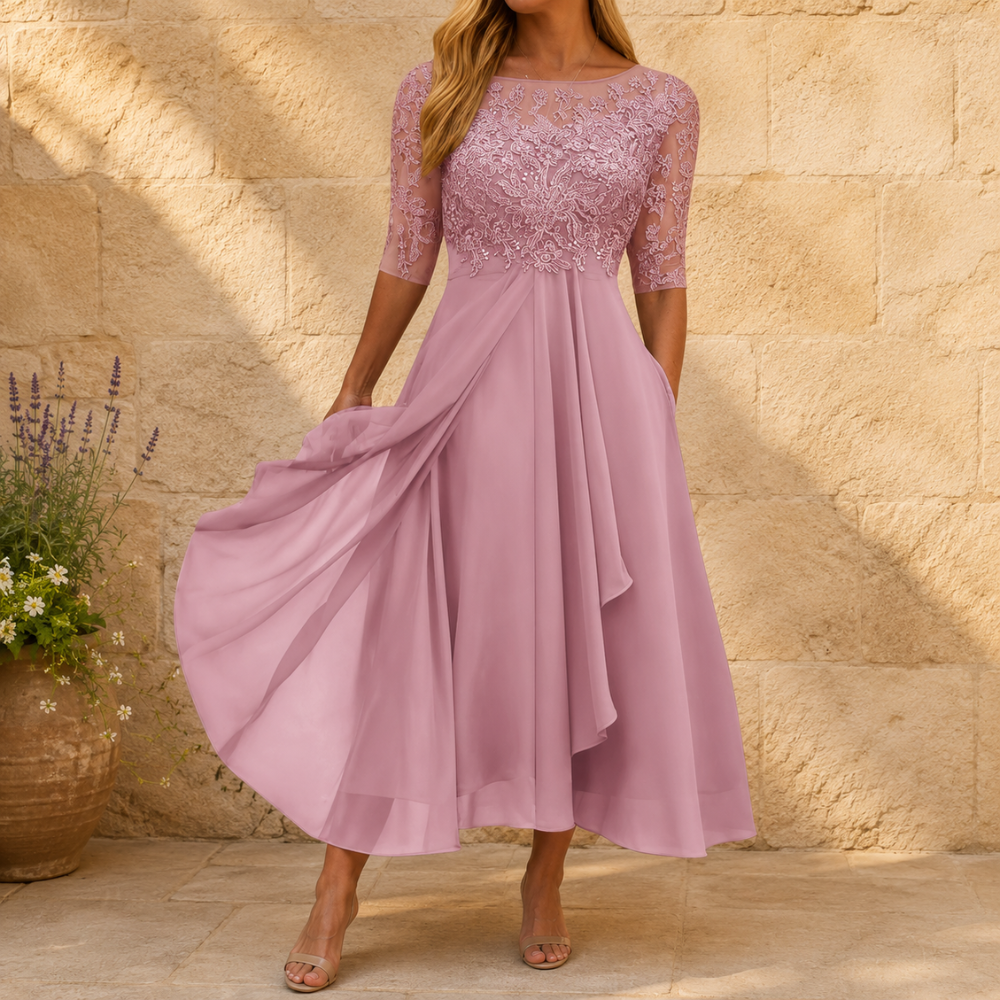 Cécile™ Elegancka Koronkowa Sukienka Maxi