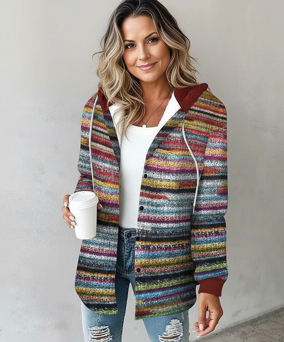 HIGHLAND PLAID PŁASZCZ Z KAPTUREM
