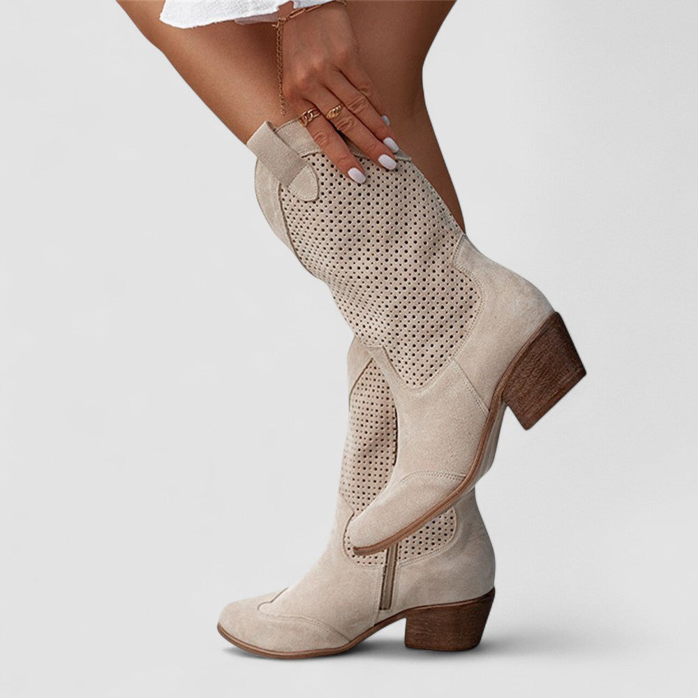 Alvera™ Eleganckie Perforowane Kozaki
