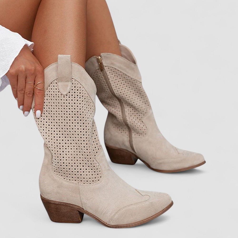 Alvera™ Eleganckie Perforowane Kozaki