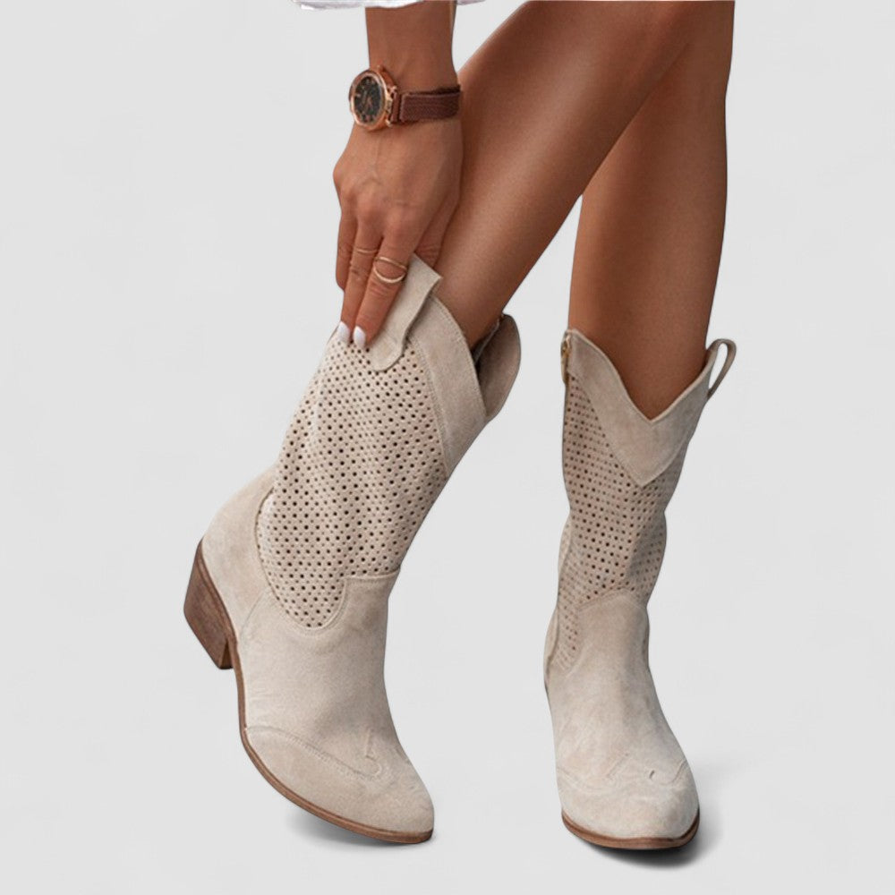 Alvera™ Eleganckie Perforowane Kozaki