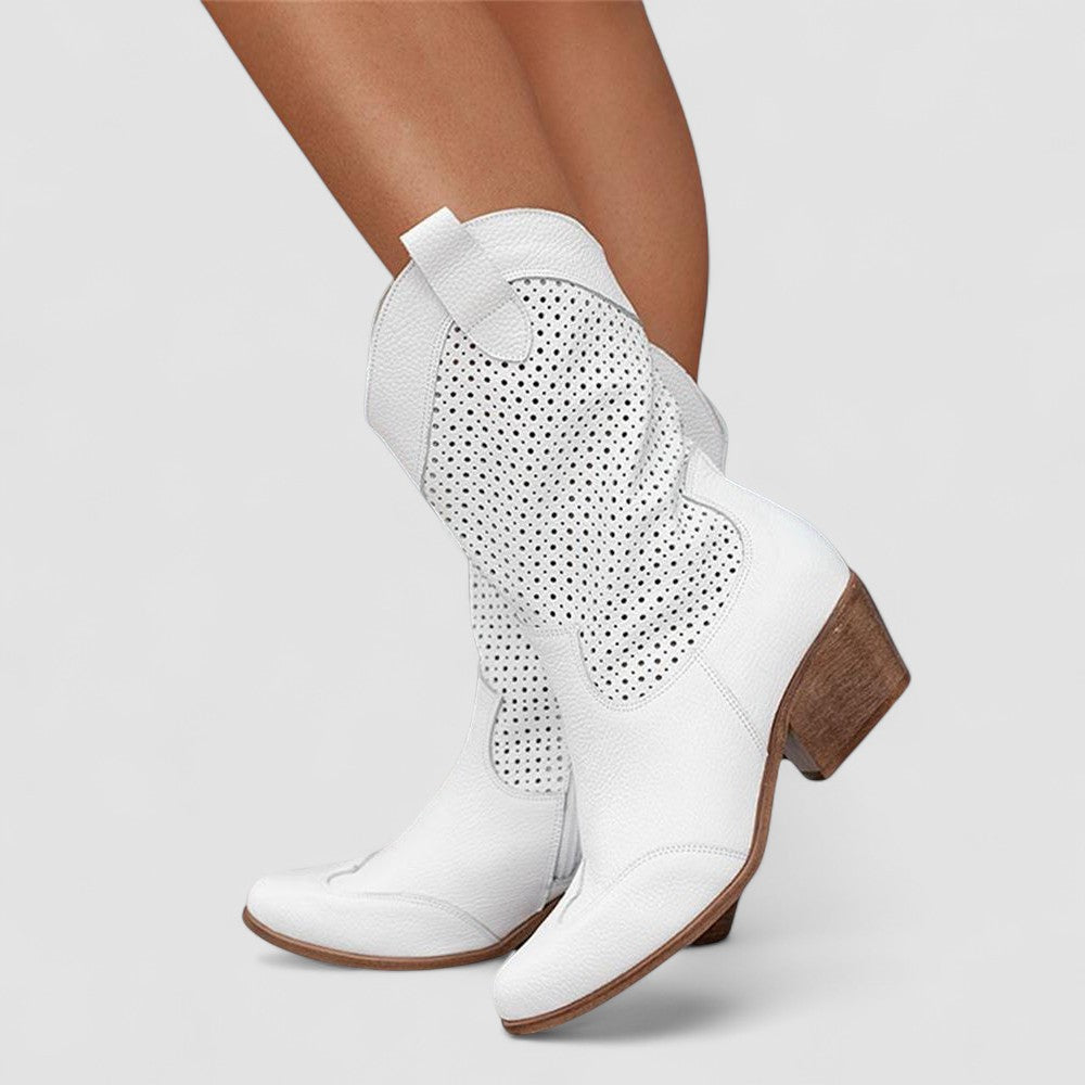 Alvera™ Eleganckie Perforowane Kozaki
