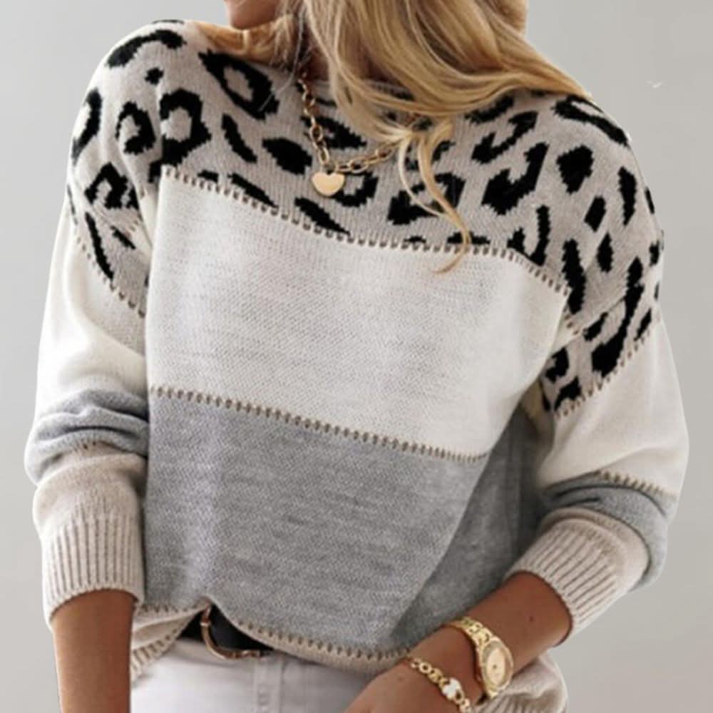 VELORA Leopard sweter w luksusowej odsłonie
