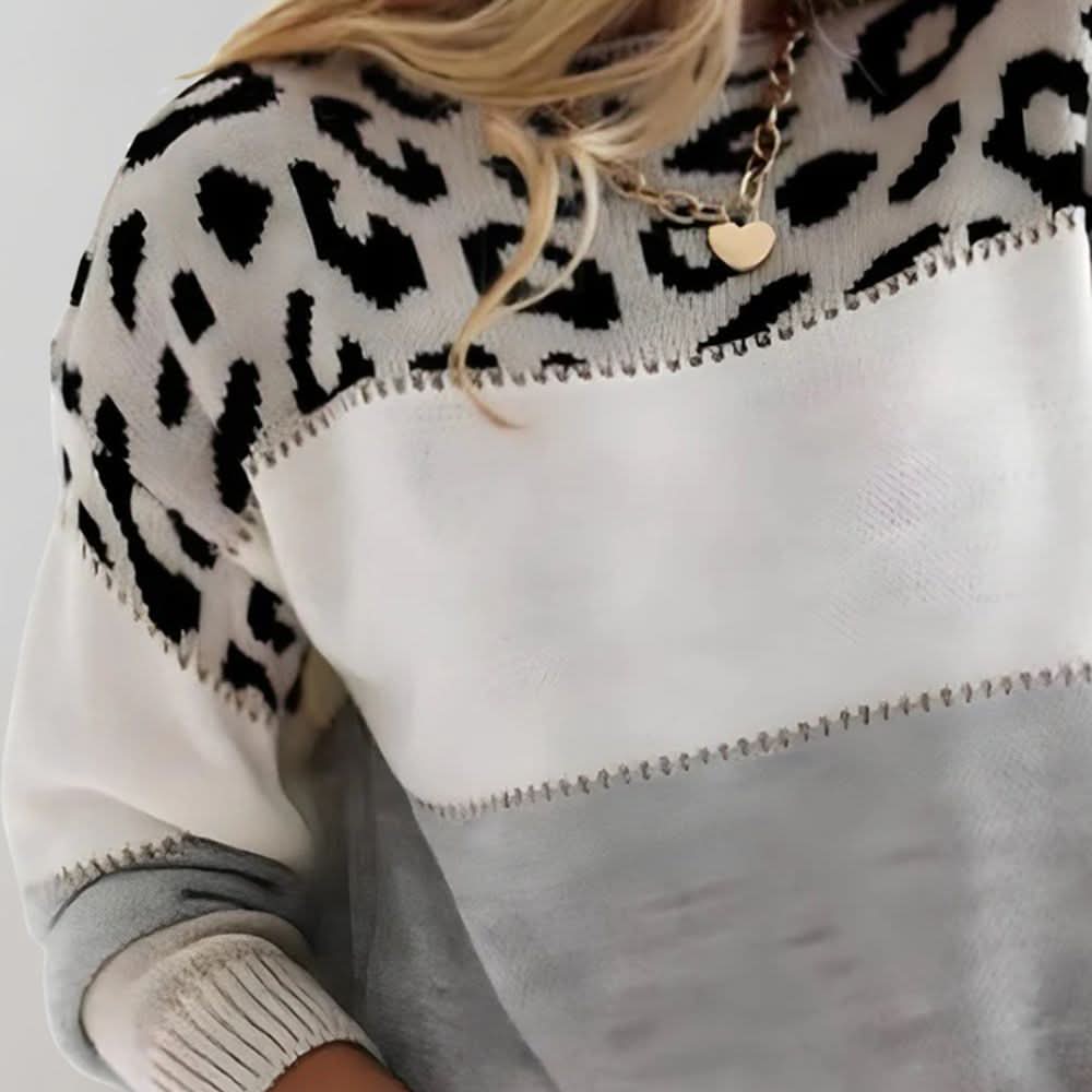 VELORA Leopard sweter w luksusowej odsłonie
