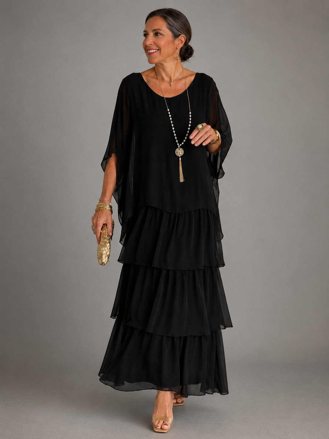 Amora™ Elegancka Warstwowa Sukienka Maxi