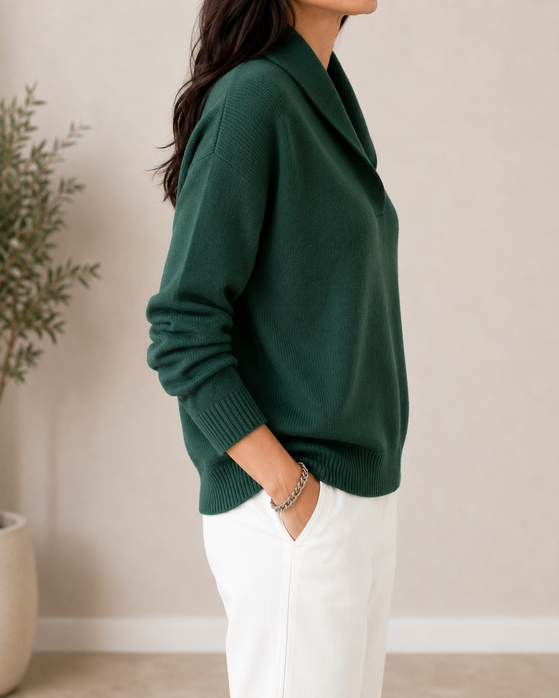 Mirena™ Elegancki Szeroki Kołnierz Top