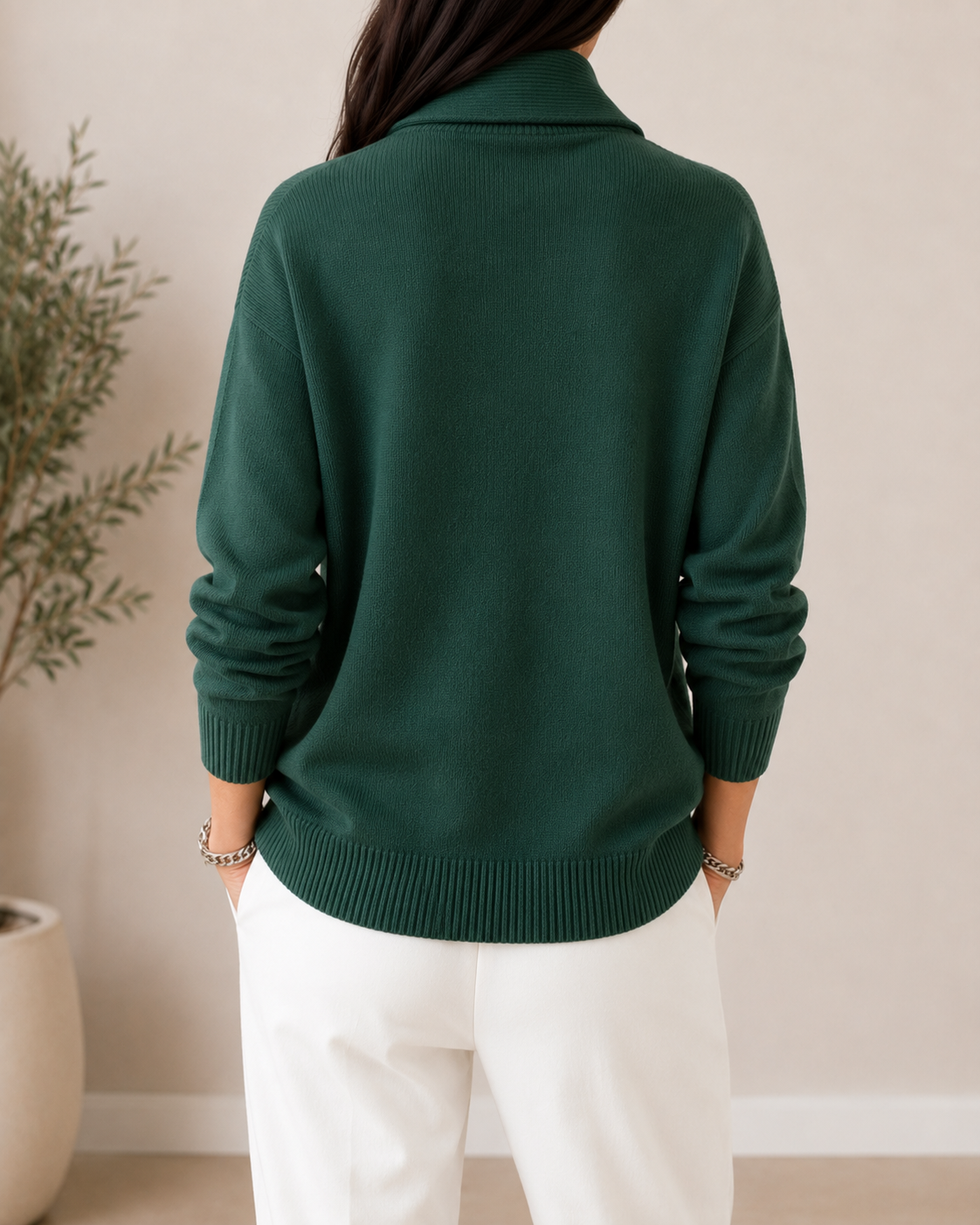 Mirena™ Elegancki Szeroki Kołnierz Top