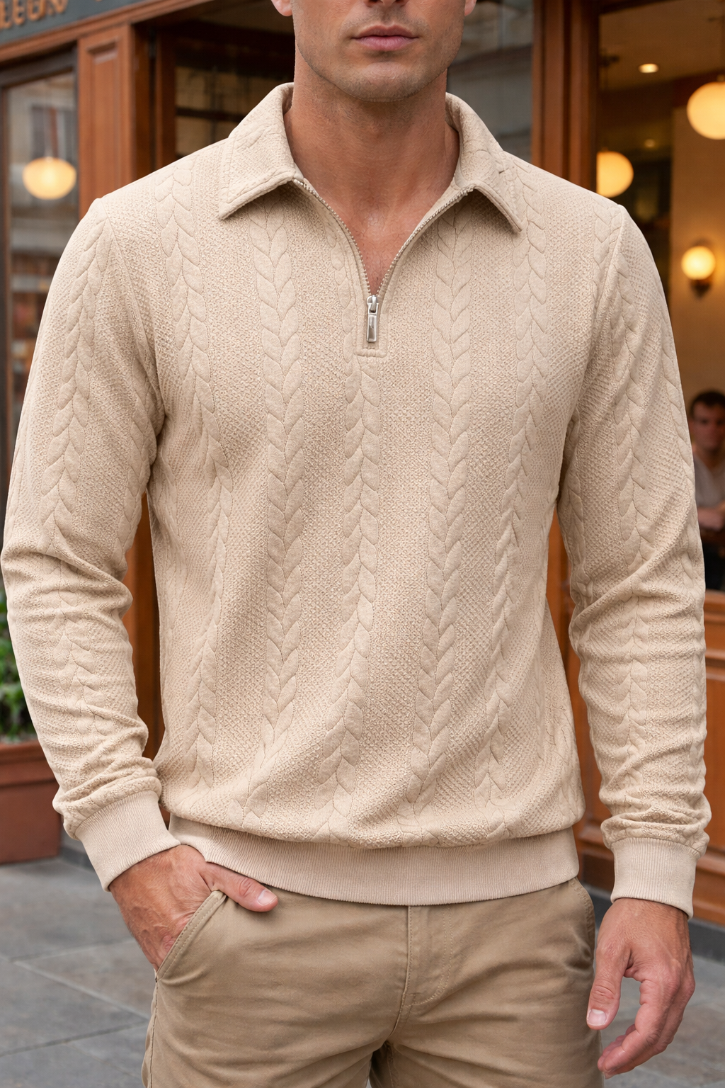 KENSLOW sweter z krótkim zamkiem