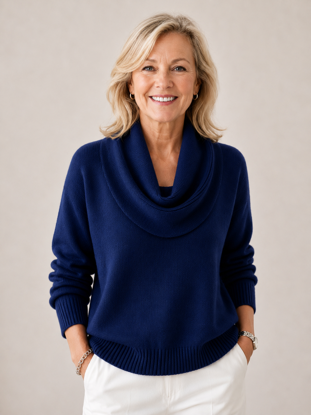 Mirelle™ Wyrafinowany Dekolt Kominowy Sweter