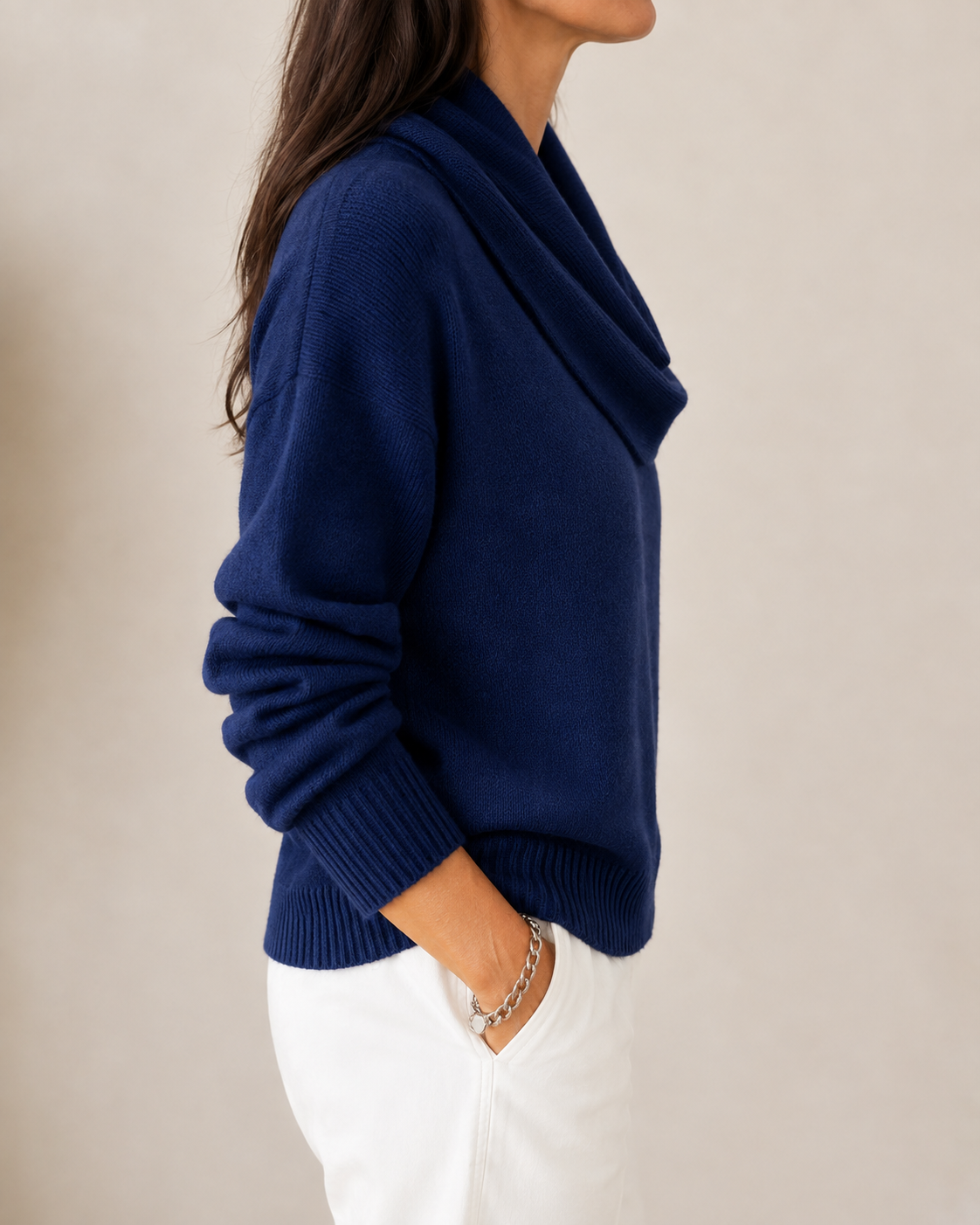 Mirelle™ Wyrafinowany Dekolt Kominowy Sweter