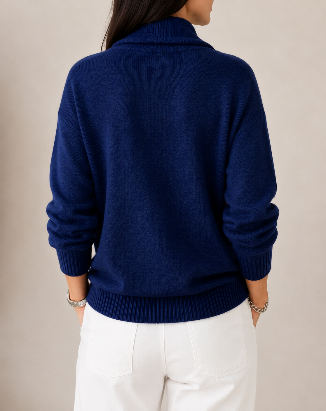 Mirelle™ Wyrafinowany Dekolt Kominowy Sweter
