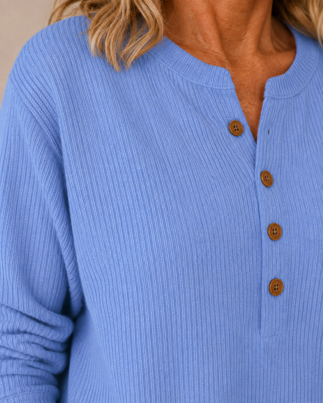 Ione™ Elegancki Prążkowany Dzianinowy Sweter