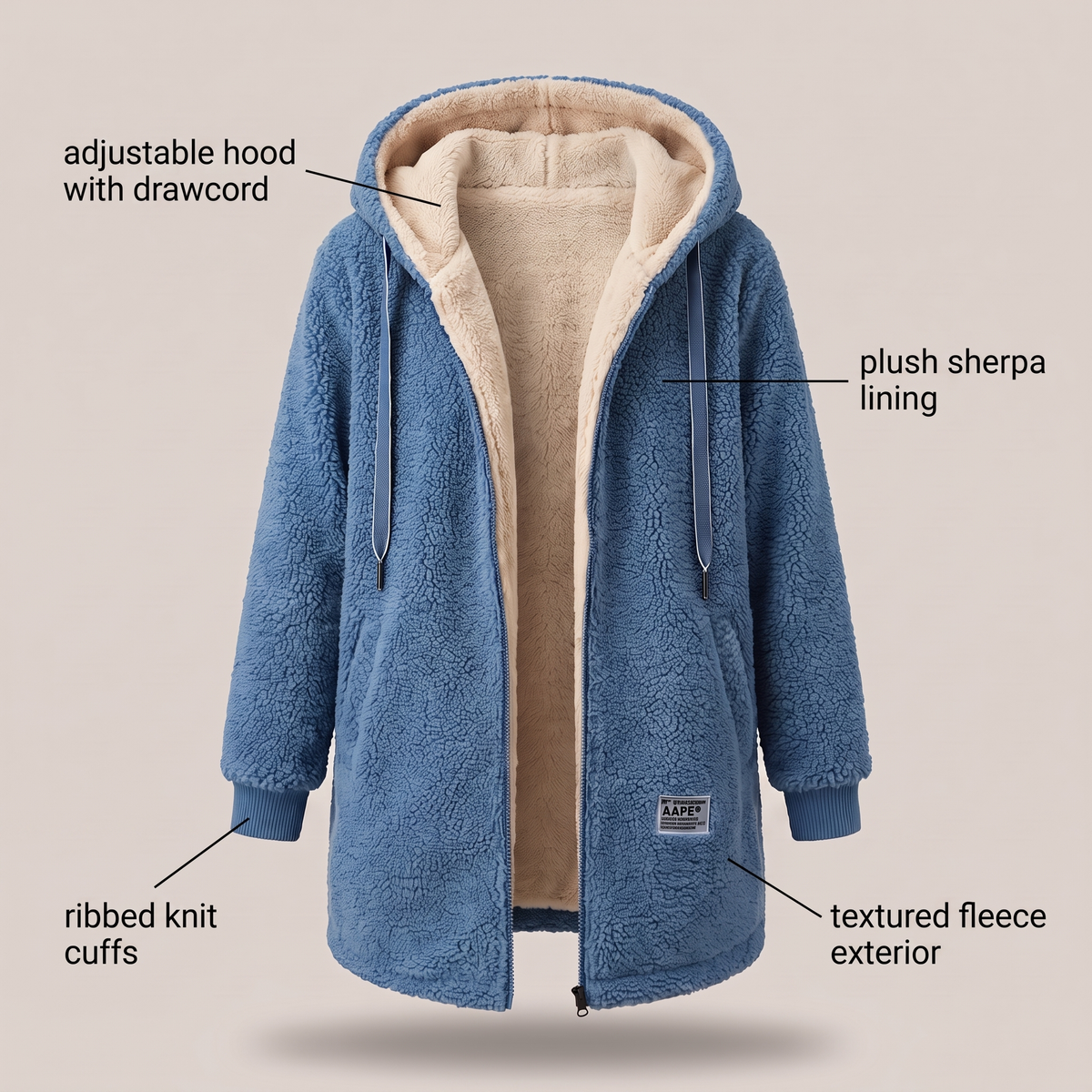 Amelie – sweter z dekoltem w serek, luźny krój