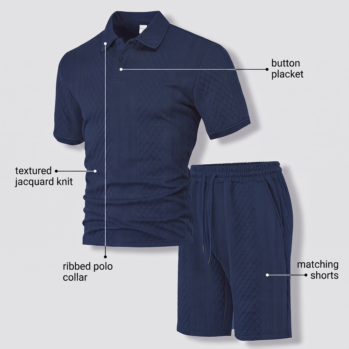 Montford komplet polo z żakardem