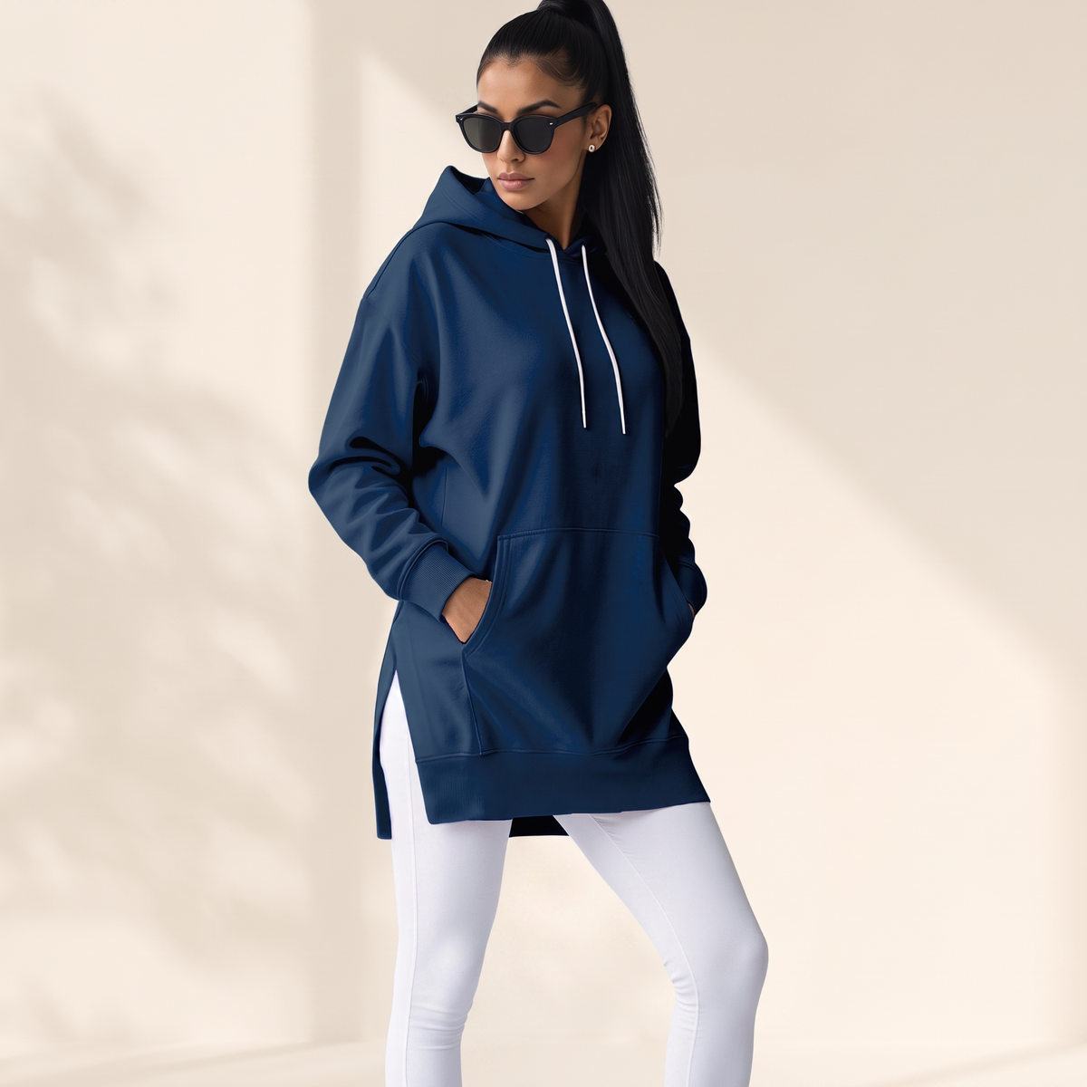 Avelmere – sukienka dresowa z miękkiej tkaniny typu fleece z kapturem
