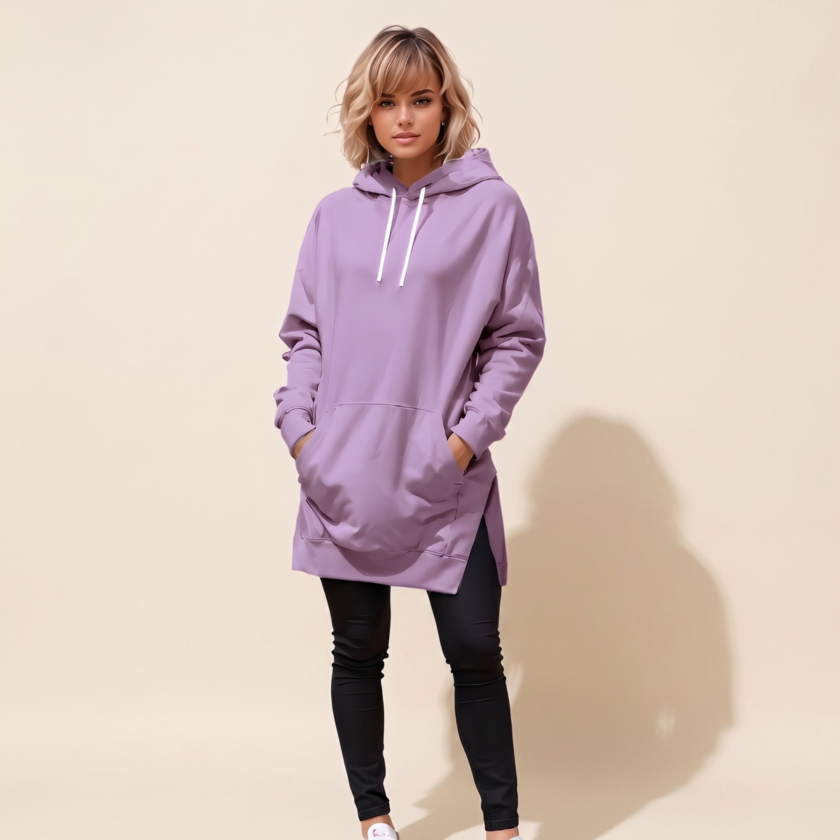 Avelmere – sukienka dresowa z miękkiej tkaniny typu fleece z kapturem