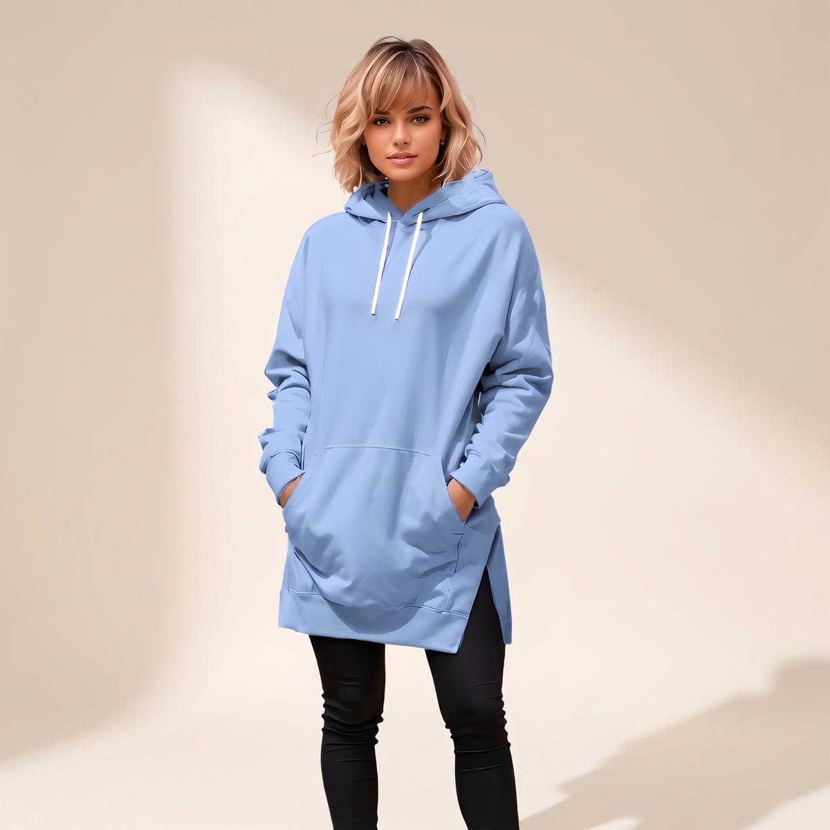 Avelmere – sukienka dresowa z miękkiej tkaniny typu fleece z kapturem