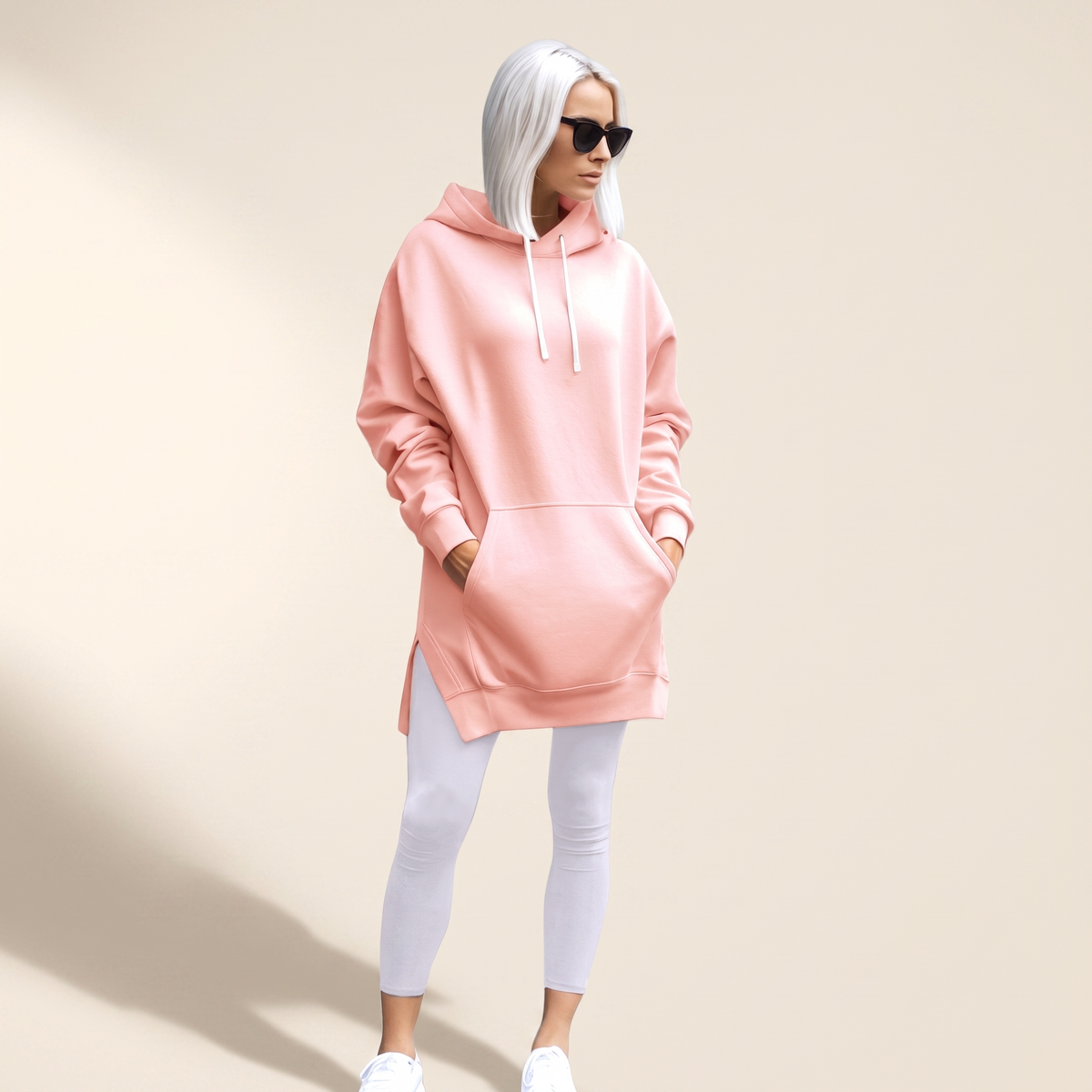 Avelmere – sukienka dresowa z miękkiej tkaniny typu fleece z kapturem