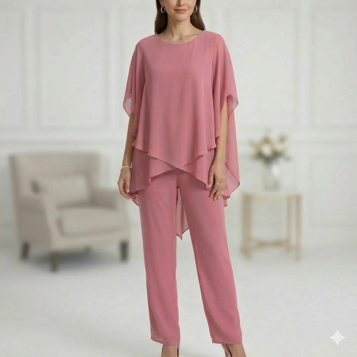 ZESTAW ELLA: ELEGANCKA BLUZKA I SPODNIE