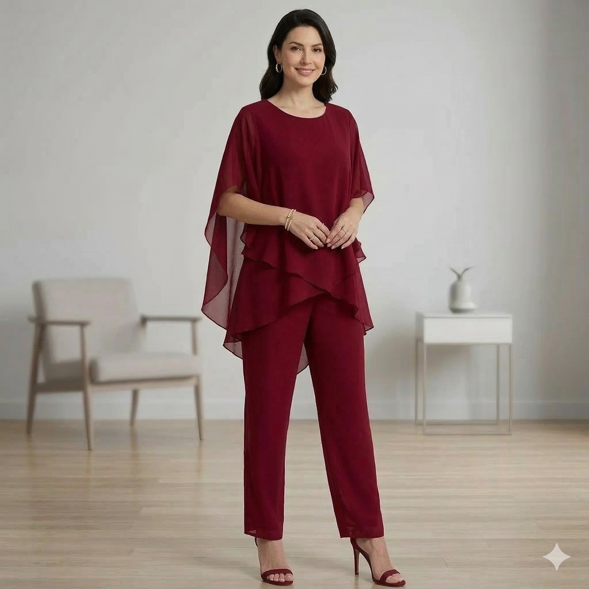 ZESTAW ELLA: ELEGANCKA BLUZKA I SPODNIE