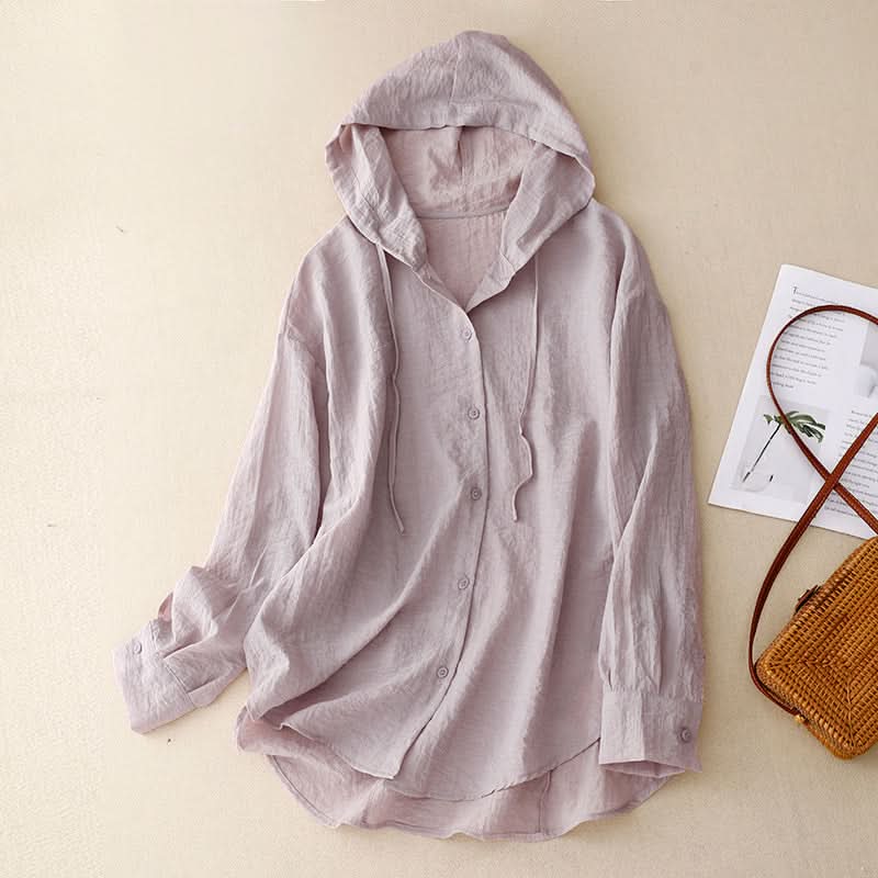 Victoria lniana bluza z kapturem