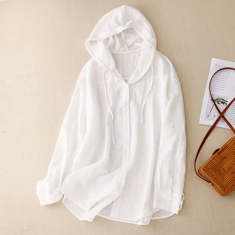 Victoria lniana bluza z kapturem