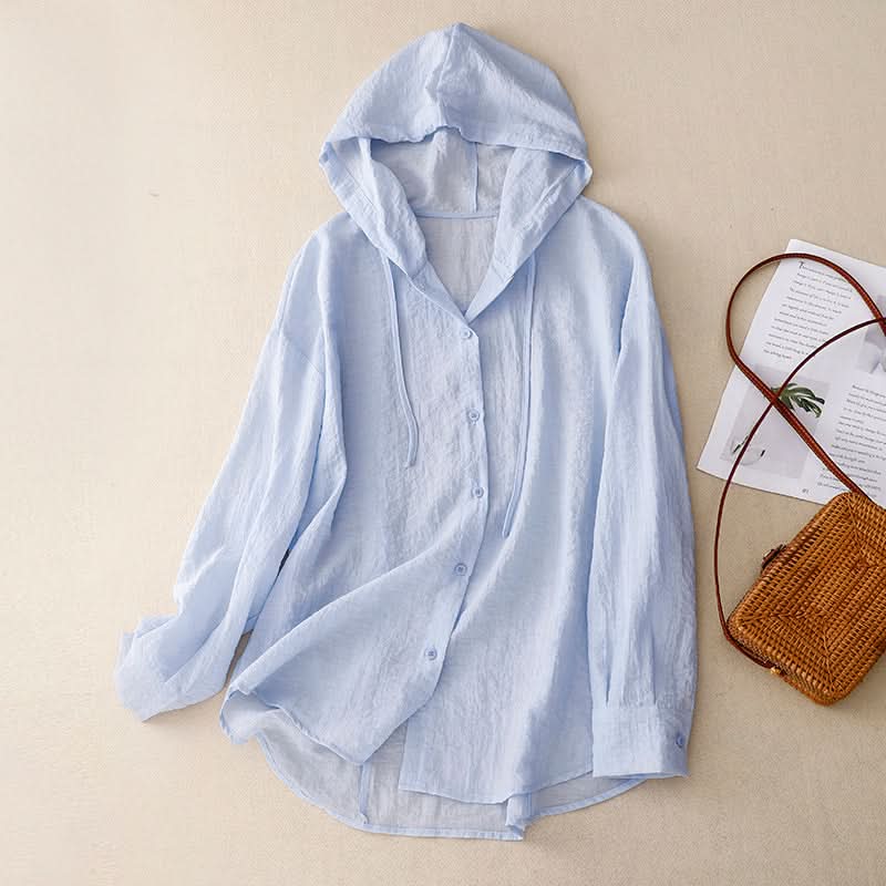 Victoria lniana bluza z kapturem