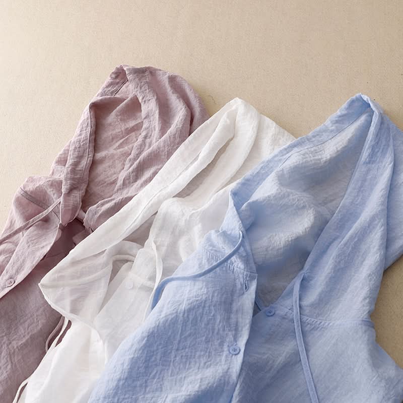 Victoria lniana bluza z kapturem