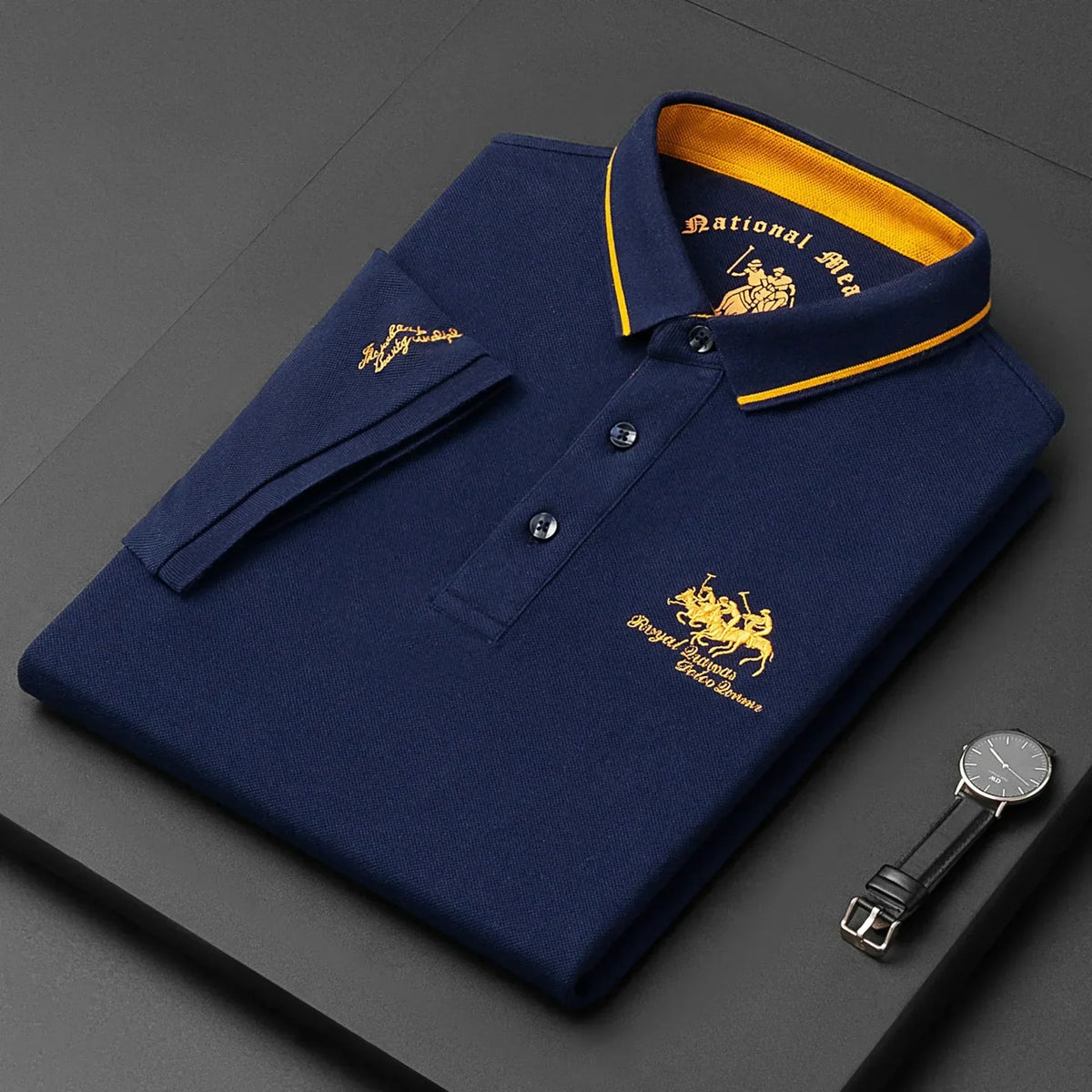 Aurelia™ Elegancka Kontrastowo Lamowana Koszulka Polo