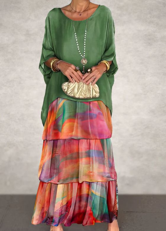 VIRELLE nowoczesna sukienka maxi