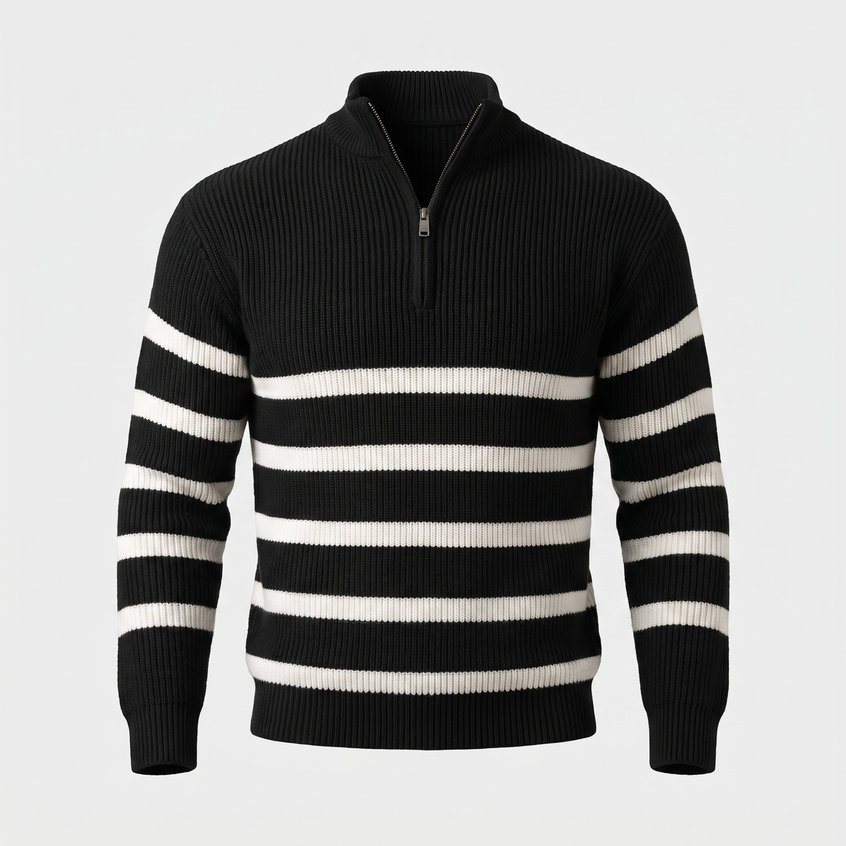 BLACKWELL Sweter w paski z zamkiem