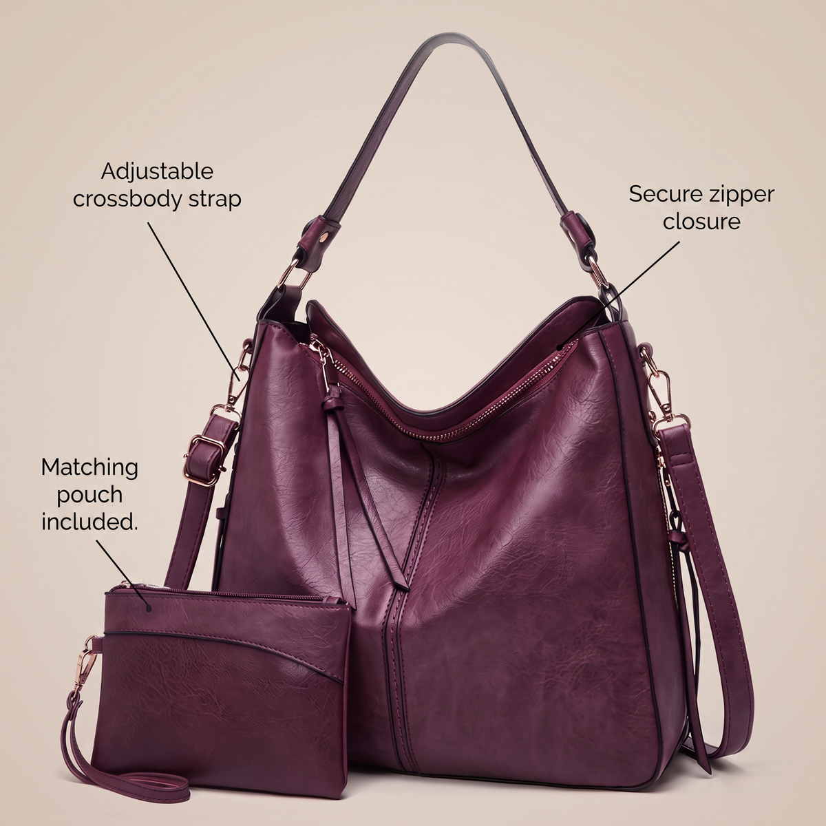 CAMELLIA skórzana torebka hobo