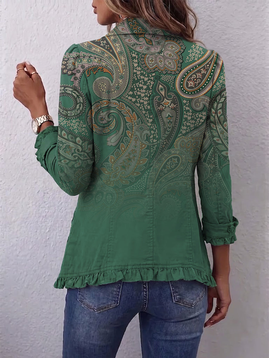 Colette | Plisowana kurtka boho we wzór paisley — zdjęcie produktu 2