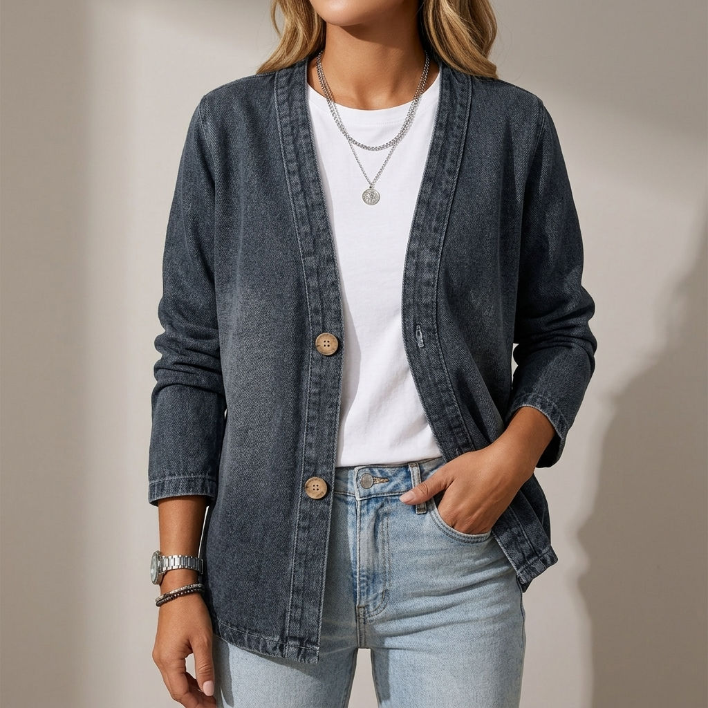 AILSA LUŹNY KARDIGAN Z DENIMU