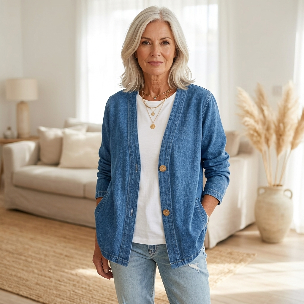AILSA LUŹNY KARDIGAN Z DENIMU