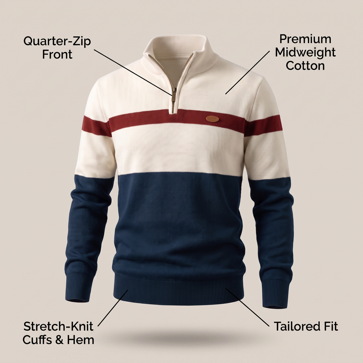 Elston Heritage bluza z zamkiem 1/4