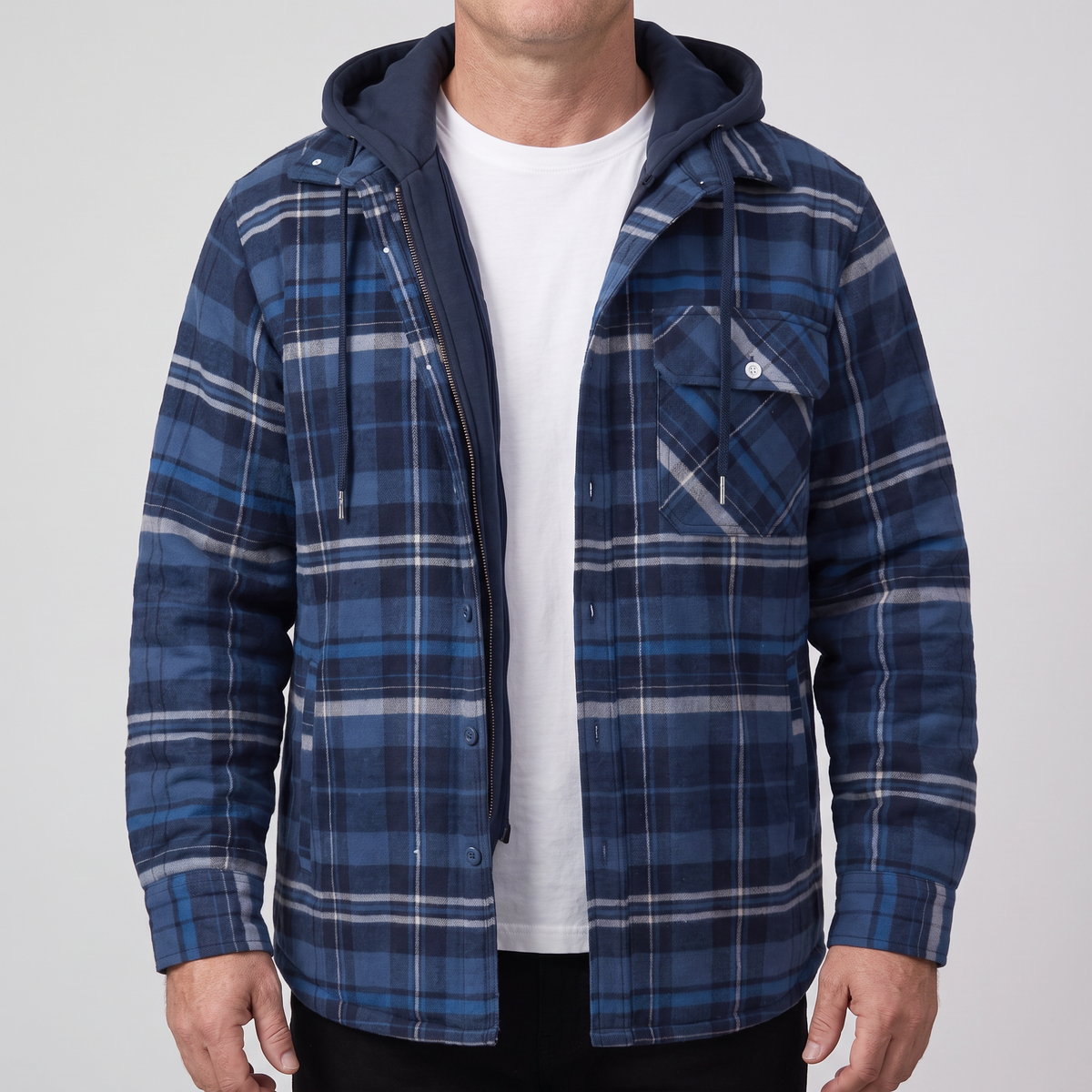 Harry – flanelowa kurtka z odpinanym kapturem
