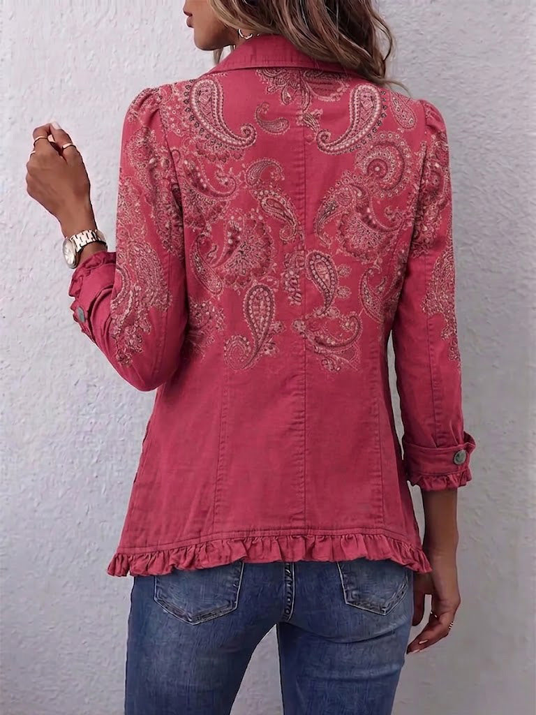 Henriette | Plisowana kurtka vintage we wzór paisley — zdjęcie produktu 2