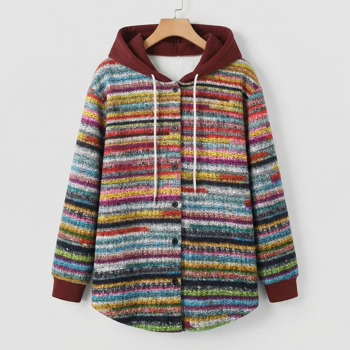 HIGHLAND PLAID PŁASZCZ Z KAPTUREM