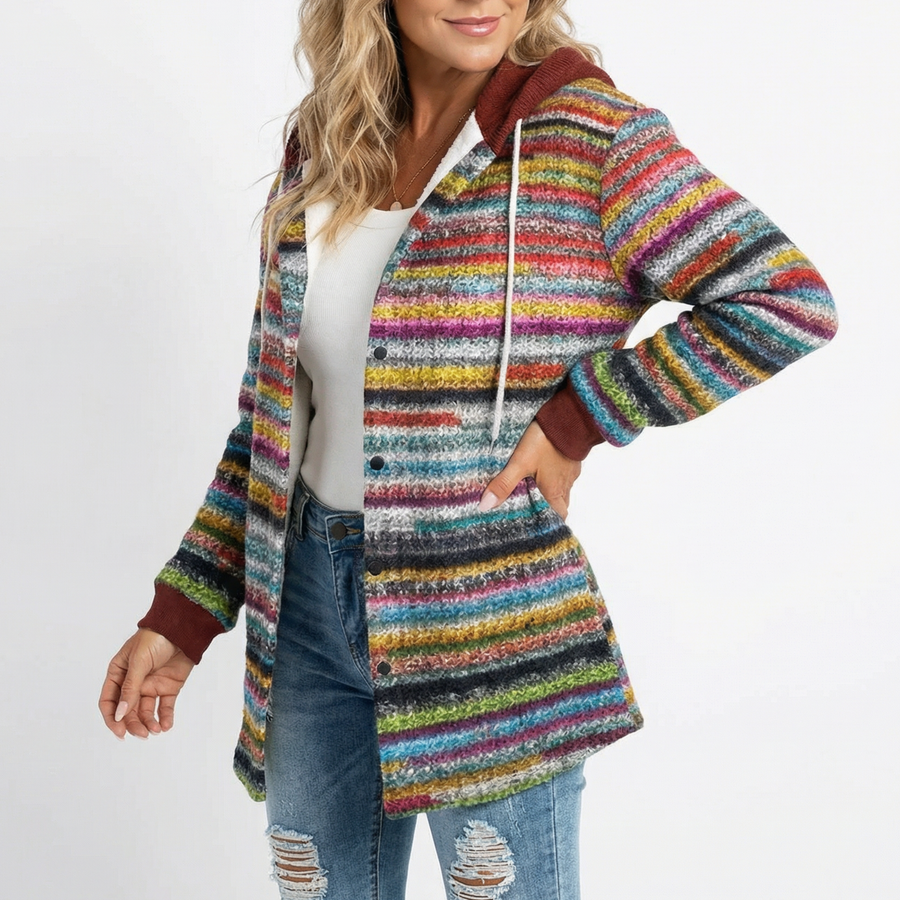 HIGHLAND PLAID PŁASZCZ Z KAPTUREM
