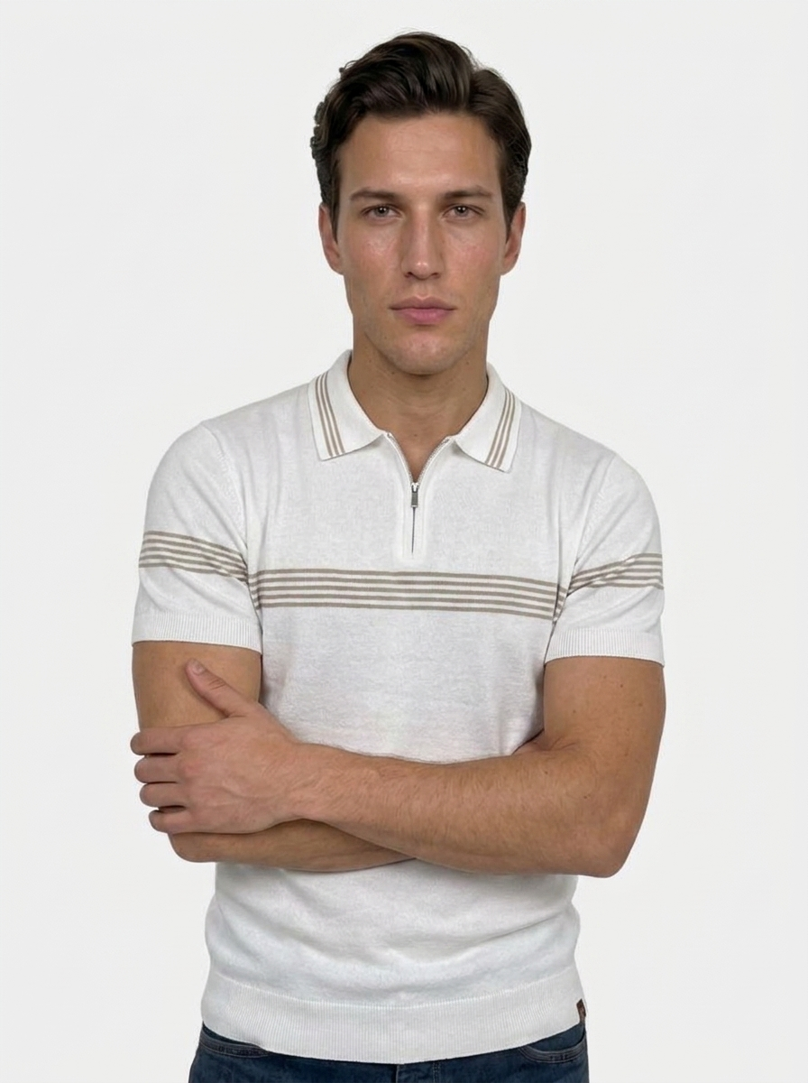 Ada™ Elegancka W Paski Koszulka Polo