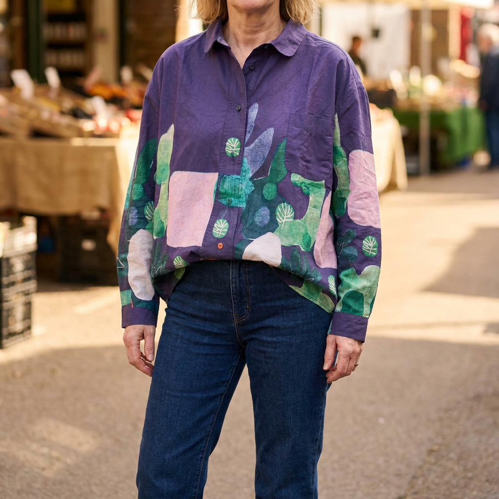 LORENA koszula oversize z zabawnym nadrukiem