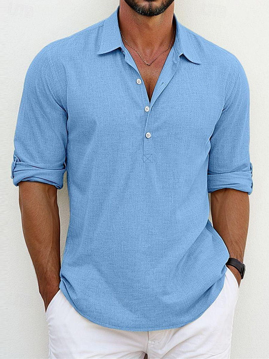 HARRISON — Lniana koszulka polo