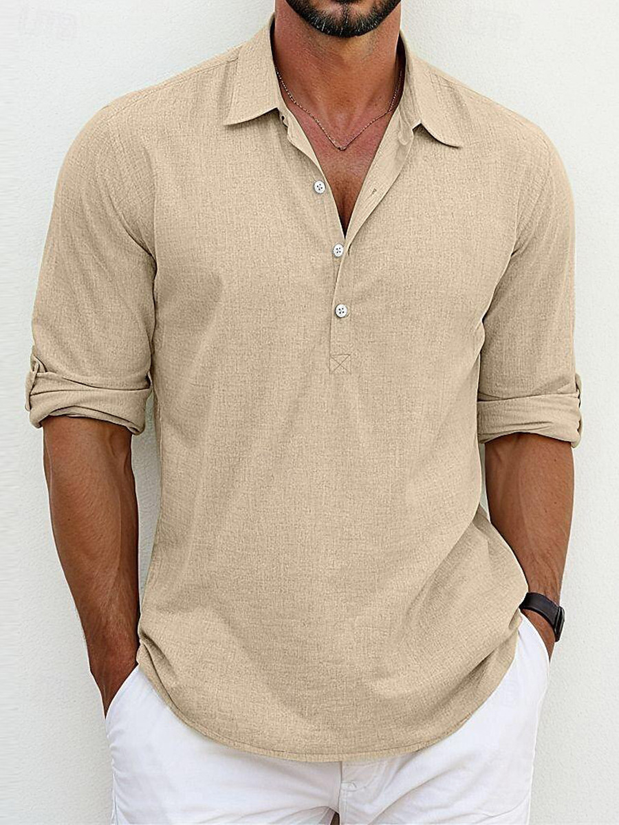 HARRISON — Lniana koszulka polo