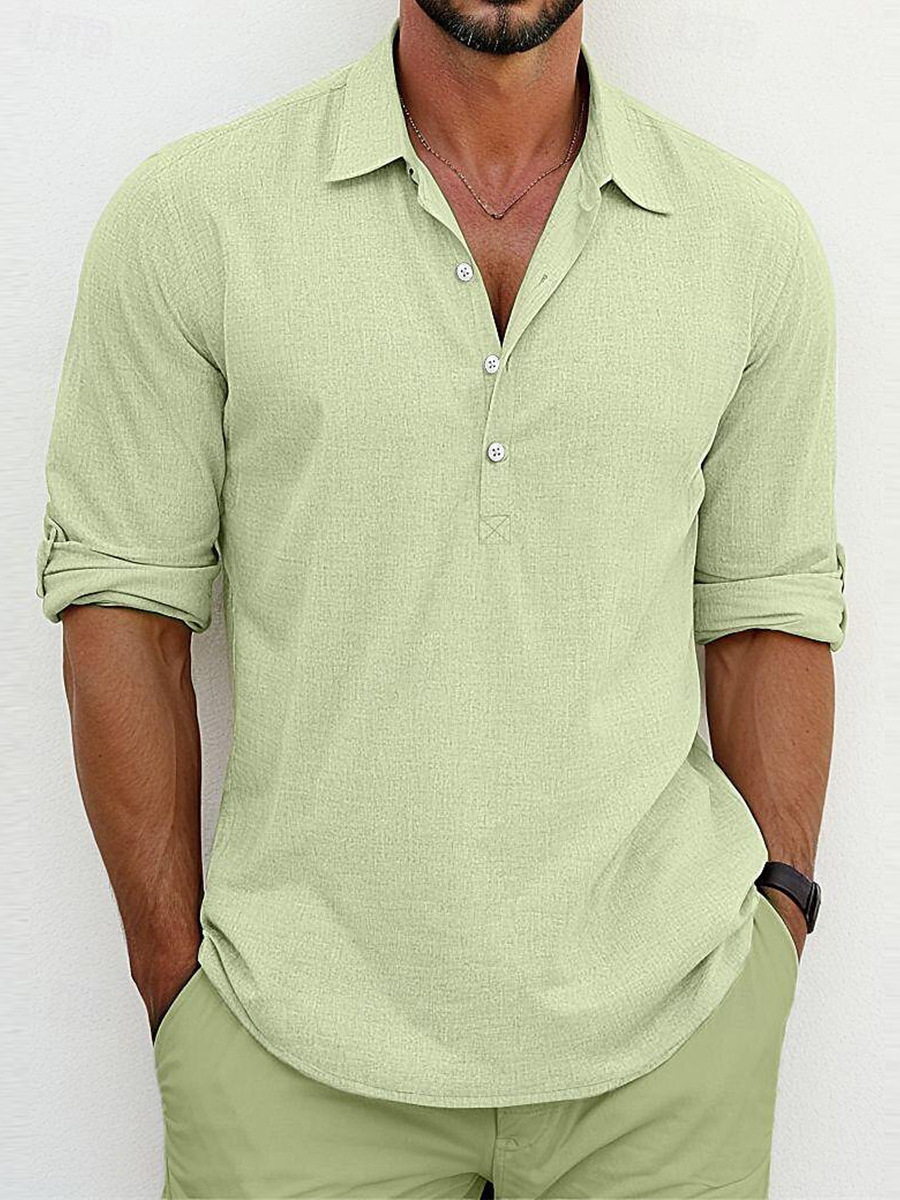 HARRISON — Lniana koszulka polo