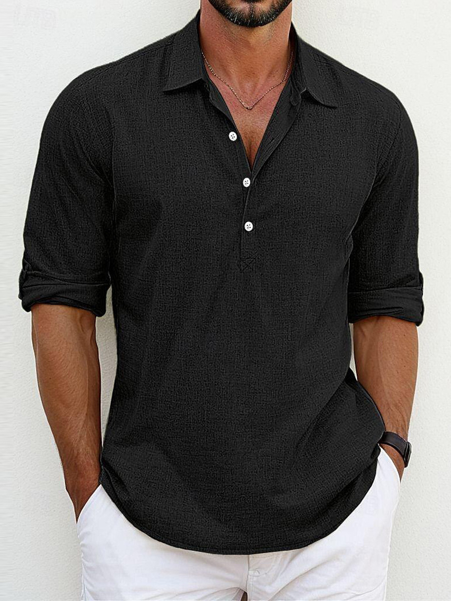 HARRISON — Lniana koszulka polo