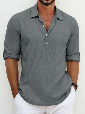 HARRISON — Lniana koszulka polo