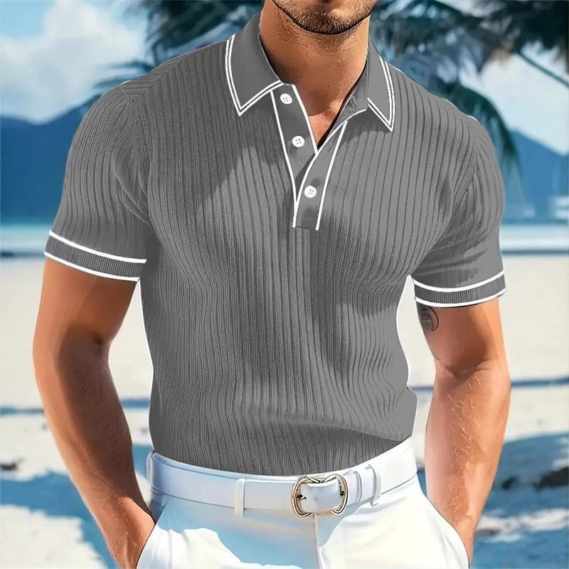 Liora™ Wyrafinowana Kontrastowa Koszulka Polo