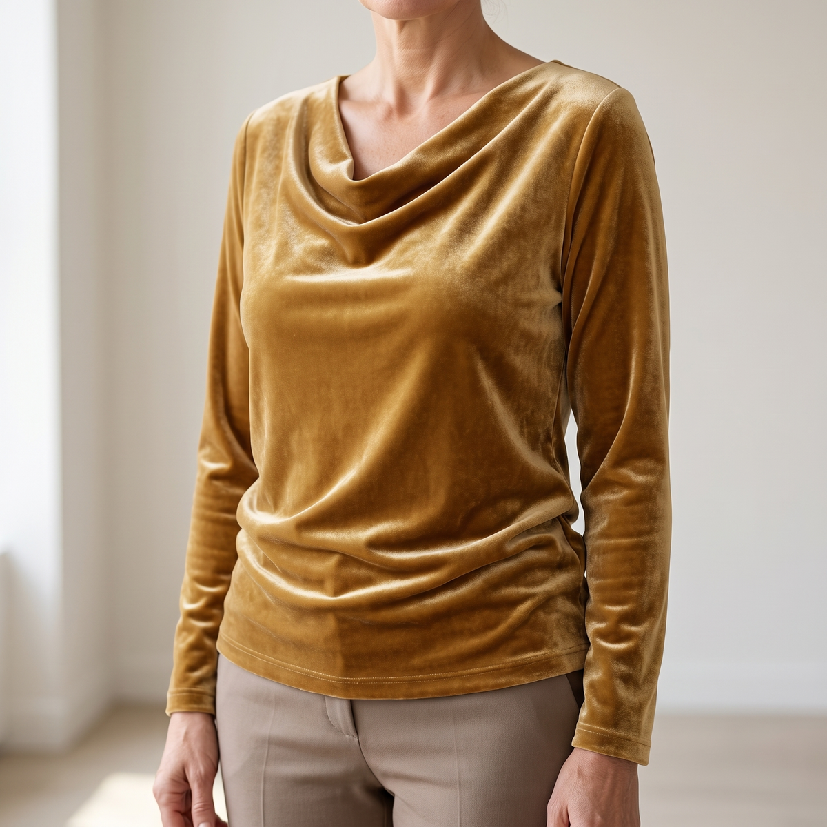 LILY WELUROWY ELEGANCKI TOP