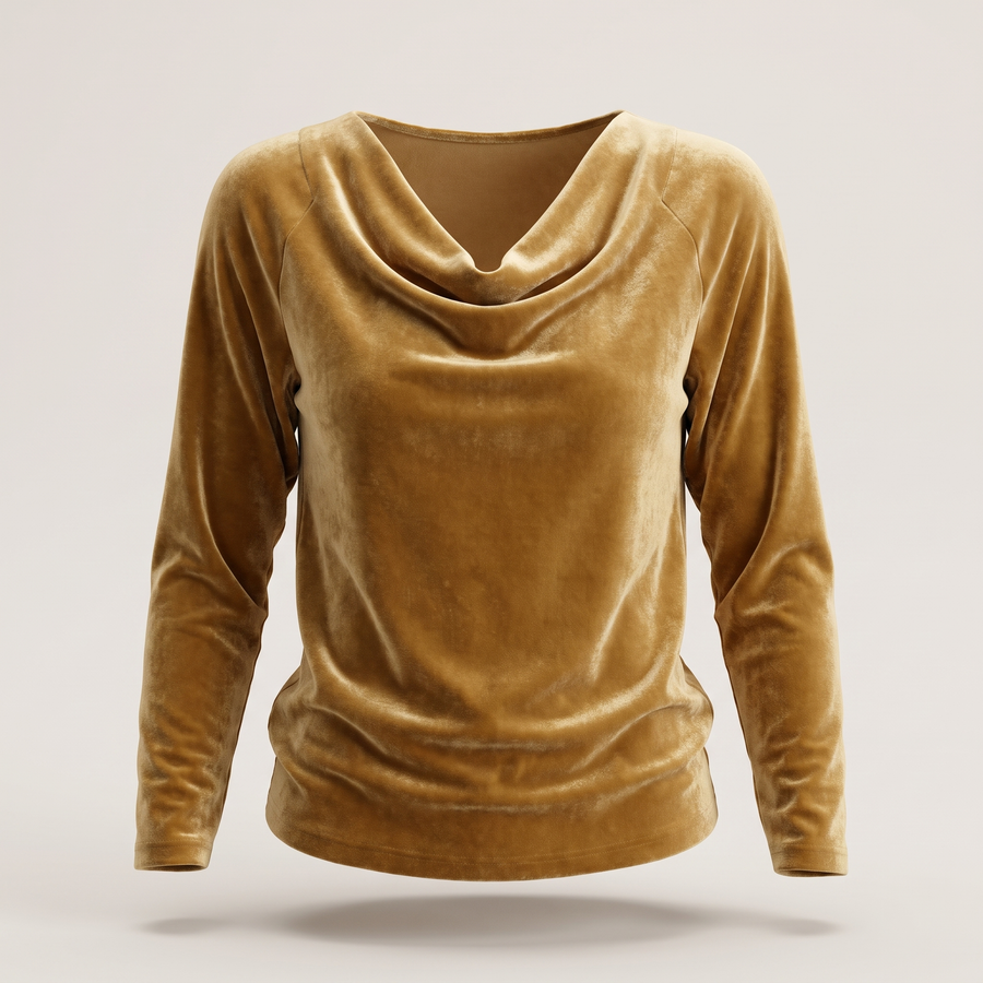 LILY WELUROWY ELEGANCKI TOP
